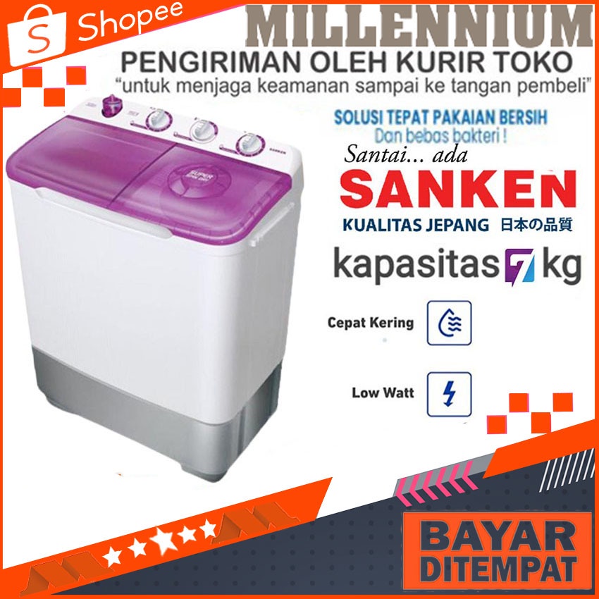 Sanken Mesin Cuci 2 Tabung 7kg TW-9220 / TW9220 TW 9220 VL JADETABEK AREA