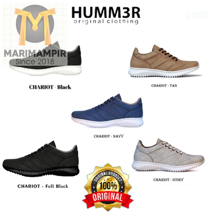 Marimampir SEPATU RUNNING PRIA UKURAN BESAR BIG SIZE JUMBO HUMMER CHARIOT SNEAKER - IVORY, 38-43 Tul