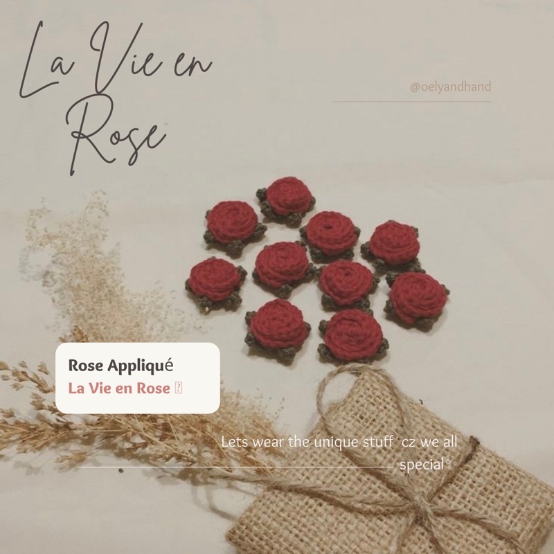 BROS BUNGA MAWAR RAJUT MAWAR APLIKASI RAJUT