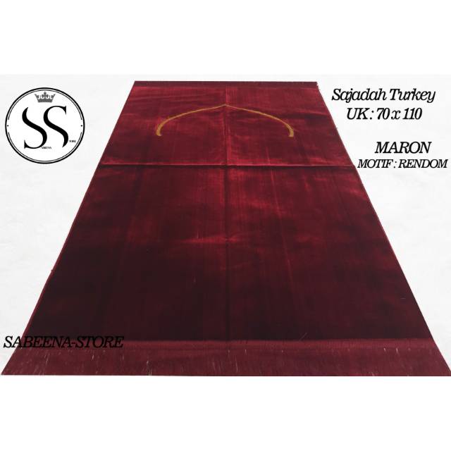 Sajadah Turkey Turkiye Motif Polos Minimalis Maron By Sabeena.Store