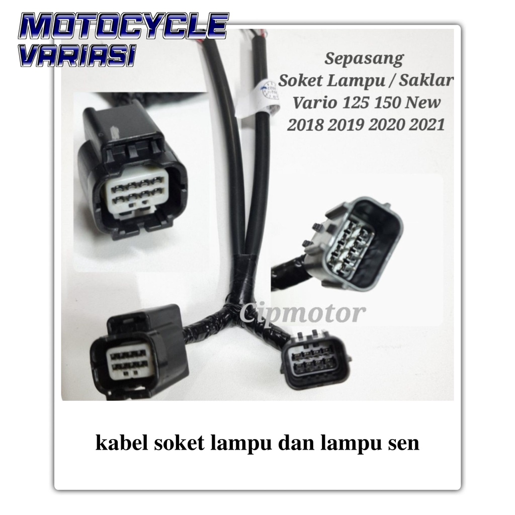 kabel soket lampu dan lampu sen NEW VARIO 150 2018-2021 8 pin original