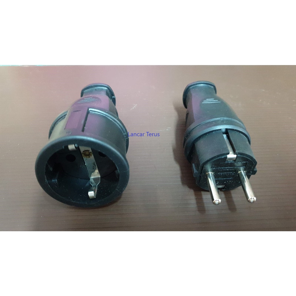 STEKER KARET / COLOKAN LISTRIK KONTRA KARET MESIN MALE FEMALE 1 SET