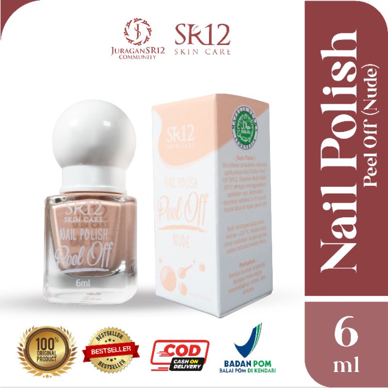 KUTEK SR12 HALAL / NAIL POLISH PEEL OFF / KUTEK KELUPAS WATER BASED NON ALKOHOL / CAT KUKU BPOM