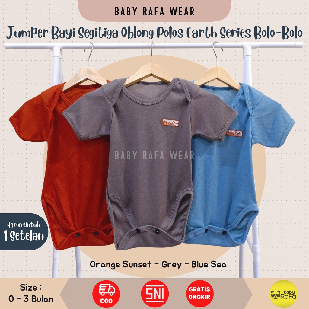 Jumper Bayi Segitiga 0 sd 6 Bulan EARTH COLOR SERIES merk SNI Bolo Bolo