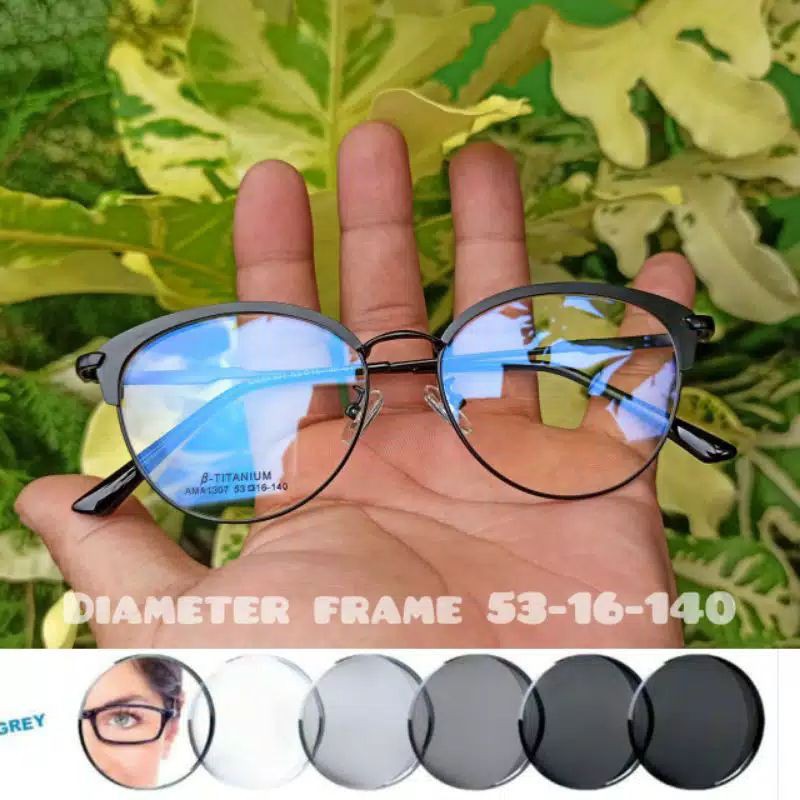 KACAMATA CAT EYE MINUS NORMAL SILINDER 1307 (ANTI-RADIASI•ANTI-BLUERAY•PHOTOCROMIC•BLUECHROMIC)