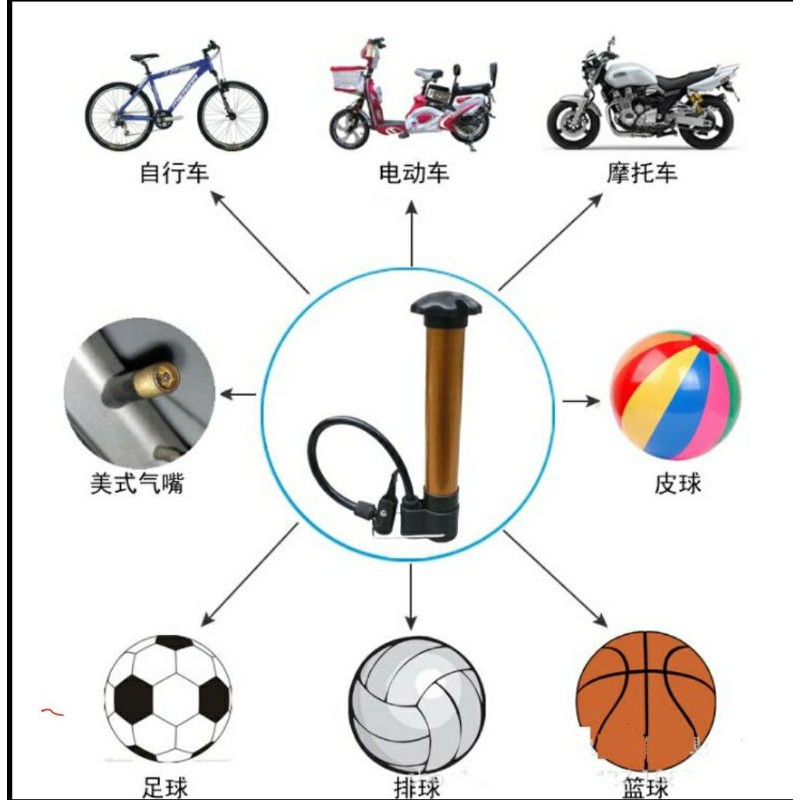 TaffSPORT Pompa Angin Ban Sepeda Tier Air Pump - PM002 - Golden