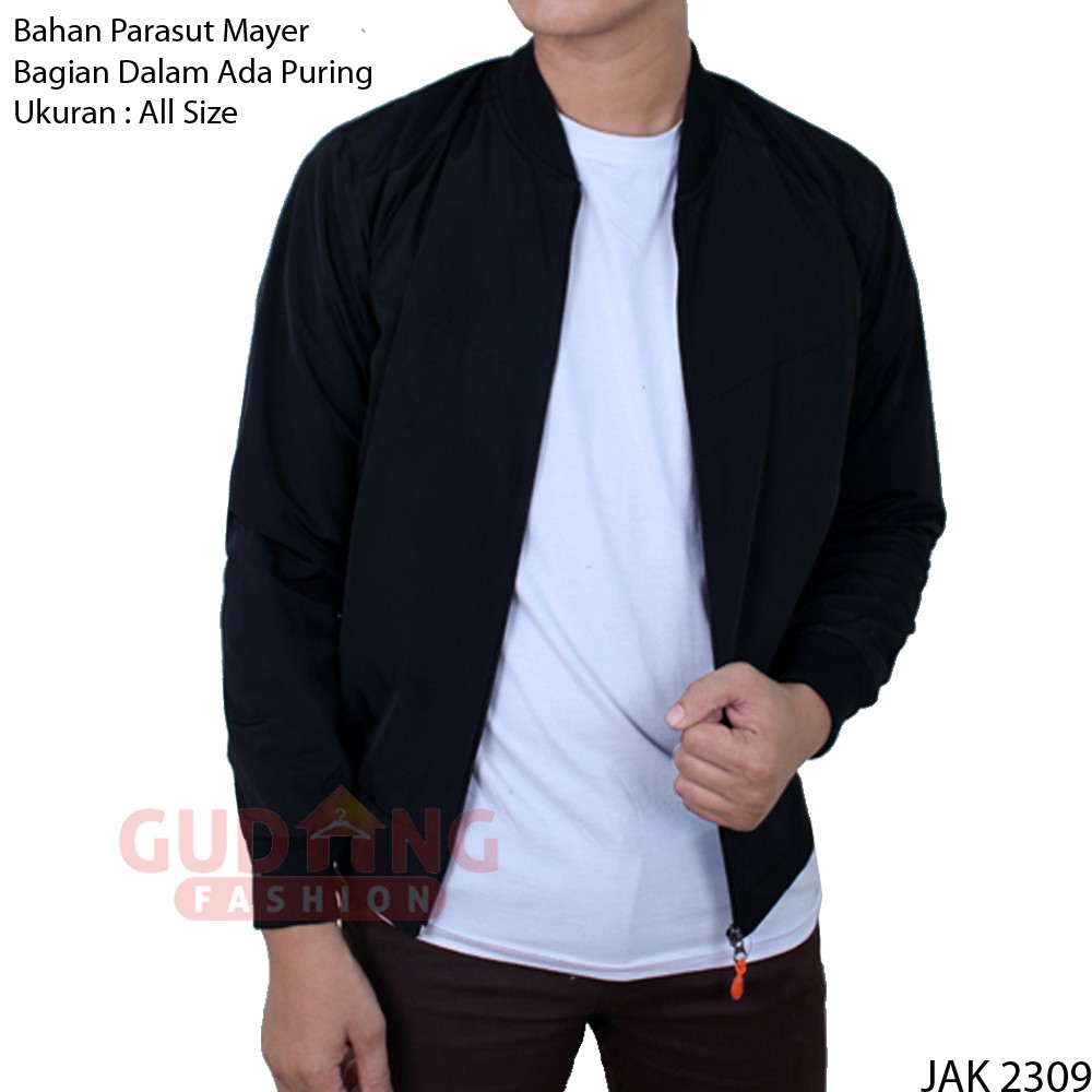 Jaket Parasut Mayer Polos Kerah Baseball - JAK 2309