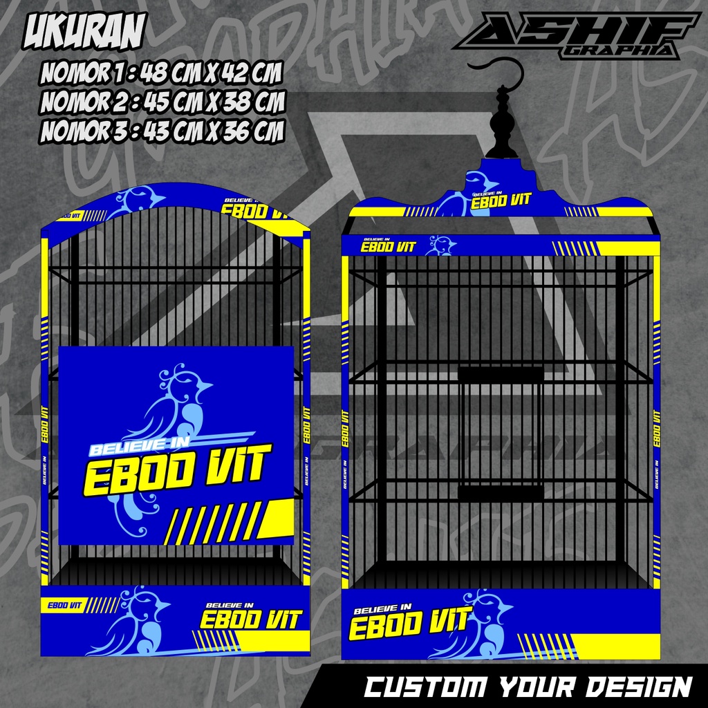 STIKER DECAL SANGKAR KOTAK EBOD VIT NEW