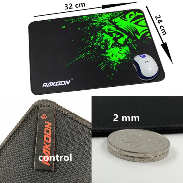 Rakoon Gaming Mouse Pad Desk Mat 24 x 32 cm - LS - Black