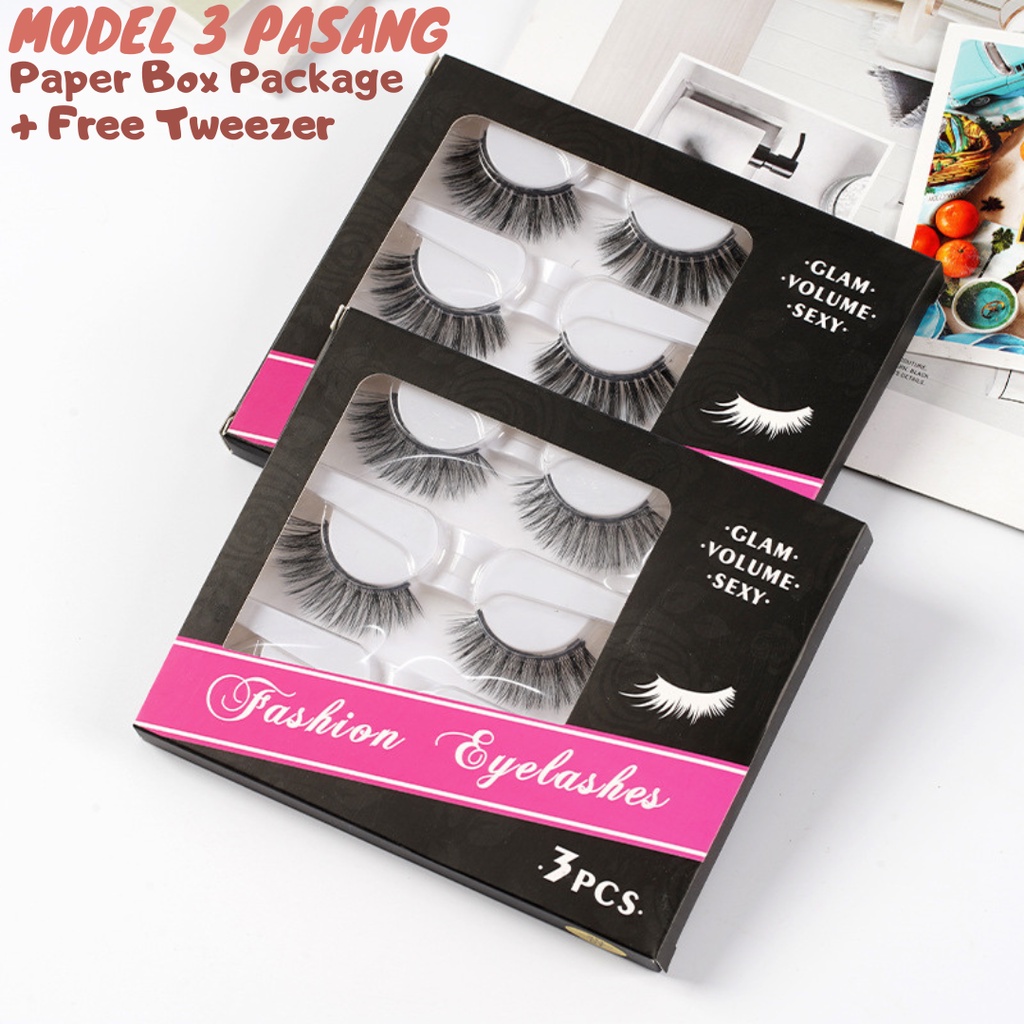 BULU MATA MAGNET 3 PASANG MAGNETIC EYELASH NATURAL 1 SET EYELINER 3D EYELASHES BULUMATA MURAH