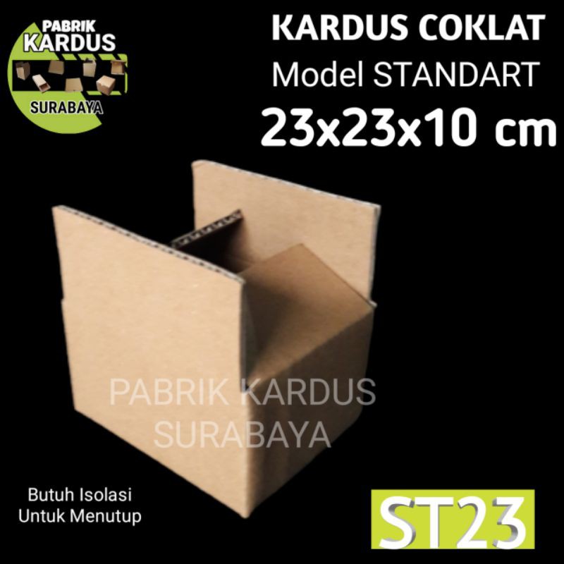 

KARDUS ST-23 COKLAT 23x23x10 cm DUS KARTON BOX KOTAK PACKING CORRUGATED