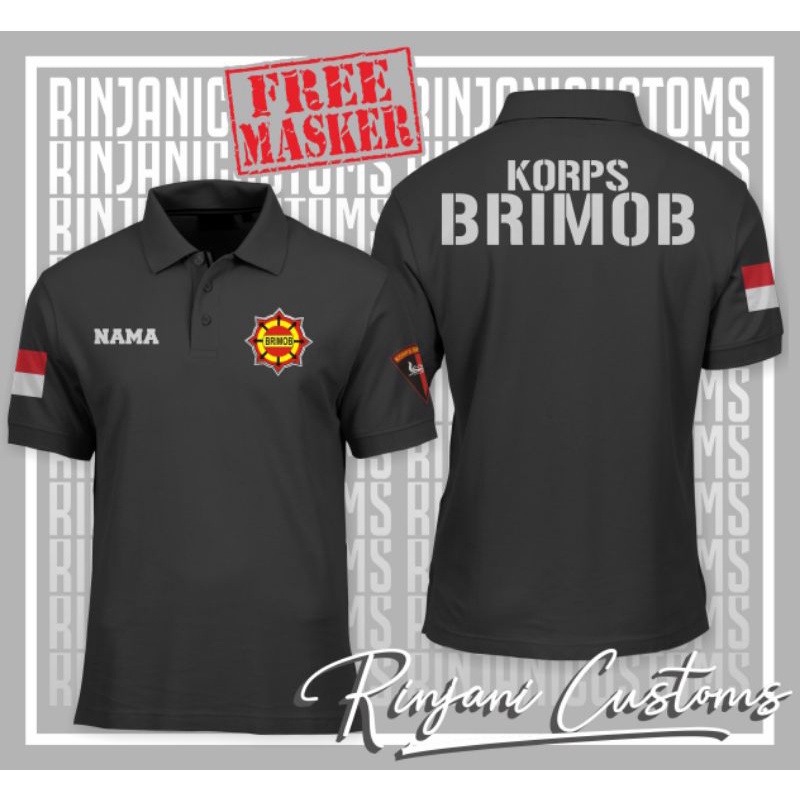 KAOS POLO KORPS BRIMOB-BAJU KERAH BRIMOB-KAOS KERAH KORPS BRIMOB GRATIS NAMA