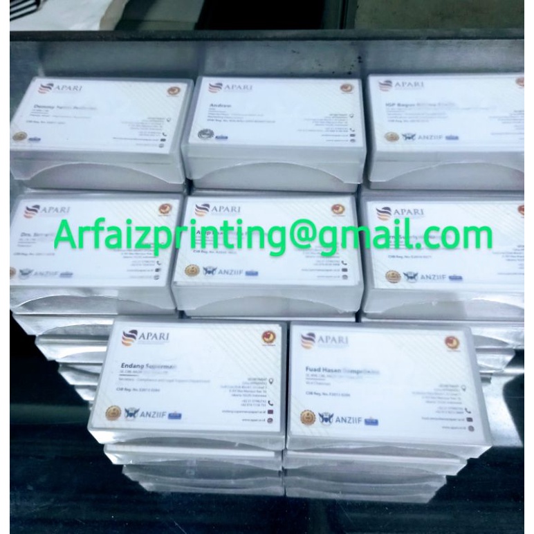 

Cetak Kartu Nama ( Laminasi Doff/Glossy ) Kertas AC 260 ( 1 Box isi 100 pcs ) minimal 5 Box pesanan