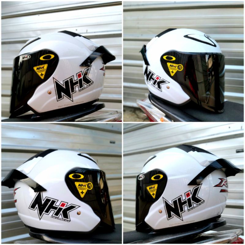 HELM NHK R6 PAKET GANTENG VENOM VISOR WITH SPOILER +STIKER-Putih