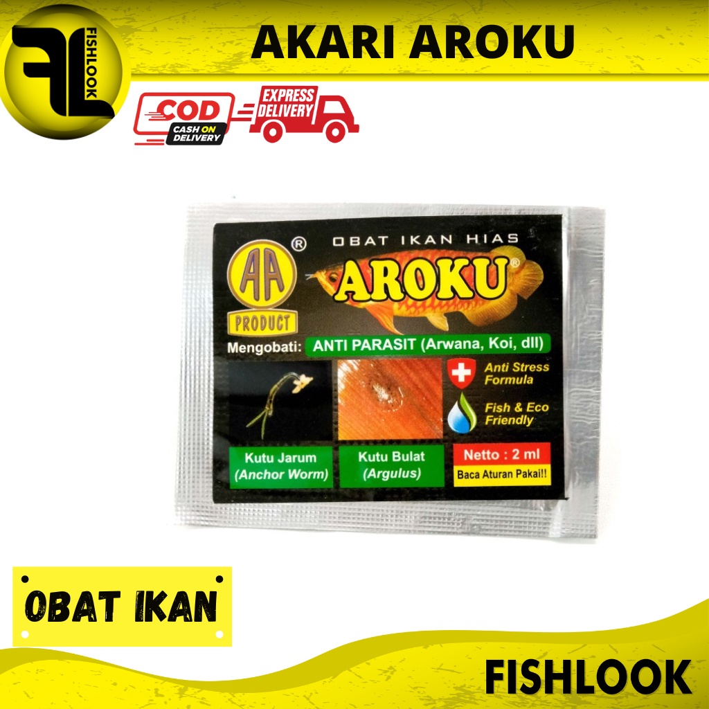 AA AROKU AKARI - Obat Ikan Anti Parasit Kutu Jarum Bulat Stress