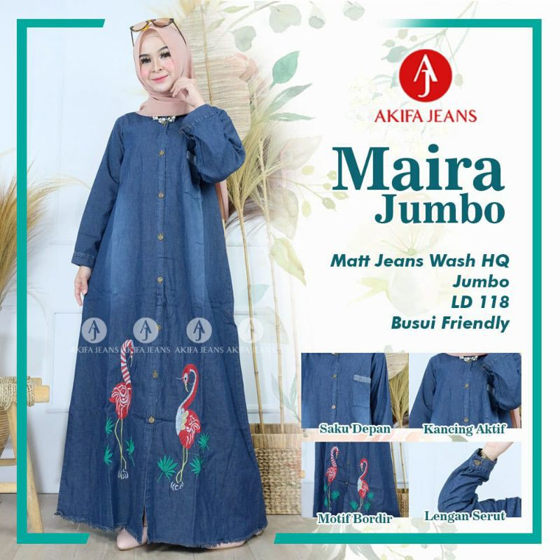 GAMIS JEANS TERBARU MODERN / GAMIS JEANS KOMBINASI / GAMIS JEANS WANITA / GAMIS BUSUI RESLETING