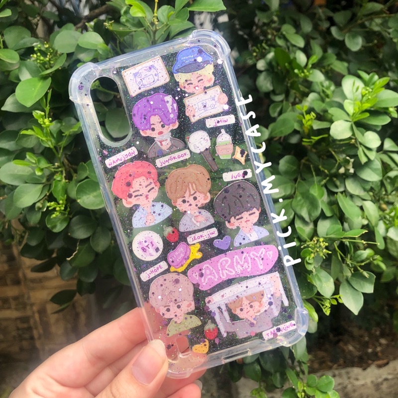 Case Glitter Sticker / Case Custom / Case Handmade ( Pick.mycase ) / Case resin Kpop Nct / BTS / EXO