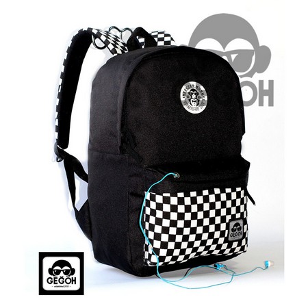 Tas Ransel Pria Catur Hitam Distro/Tas Sekolah Pria Dewasa untuk anak sekolah SMP SMA