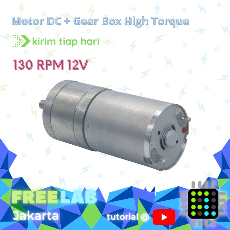 Motor DC Gear Box 130RPM 3-24V 9V 12V High Torque Gearbox u Robot Car