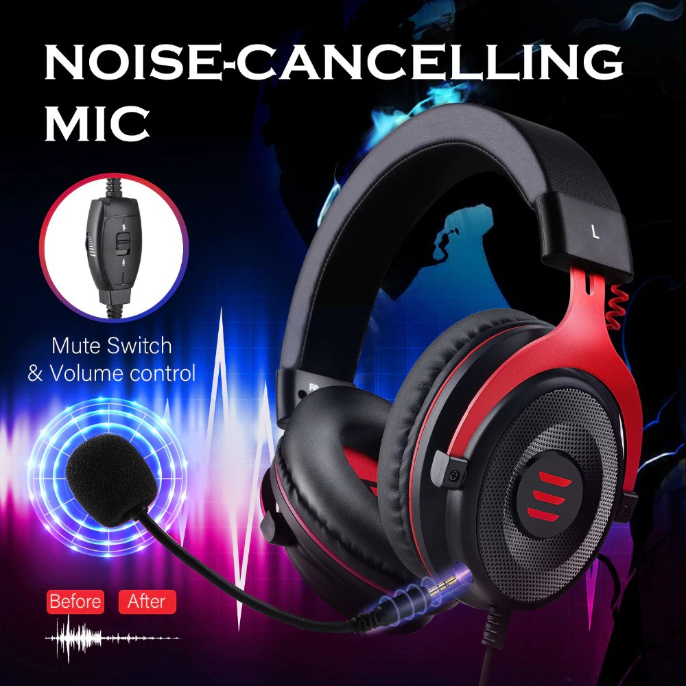 gaming headphones with noise cancelling mic