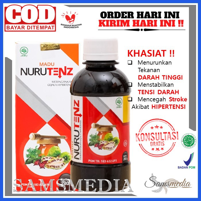 Madu NURUTENZ Obat Herbal Penurun Tekanan Darah Tinggi Hipertensi  Herbal Jantung Madu Nurutens