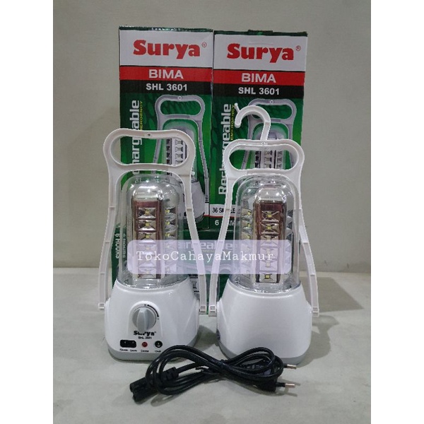 Lampu Emergency Rechargeable Surya Bima SHL 3601 /Senter Darurat Surya