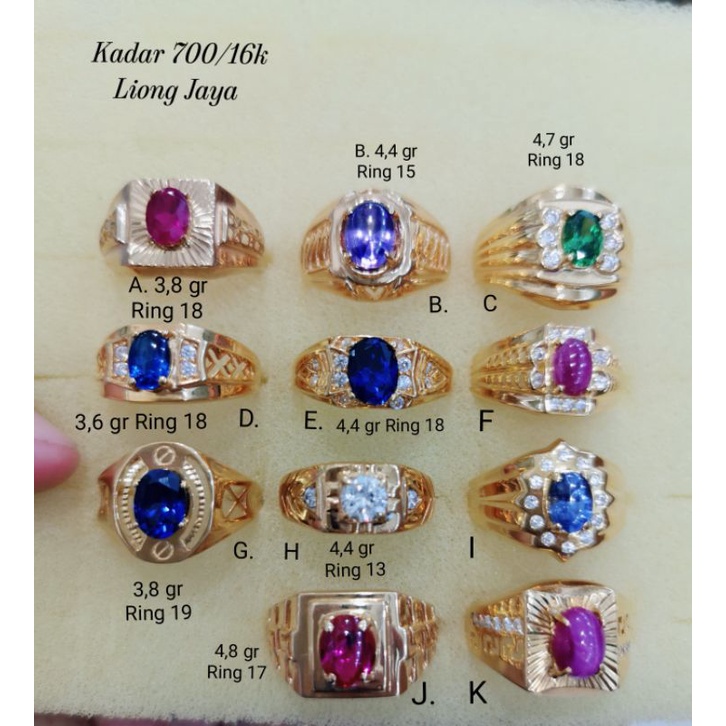 Cincin Batu Pria Emas Kadar 700/16k