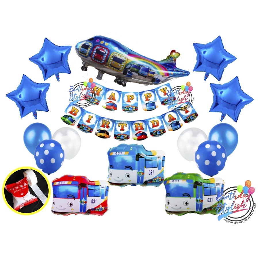 Paket Ultah Tayo/ Paket Tayo Dekorasi/ Set Ultah Bus Tayo/ Paket Dekor Tayo The Little Bus