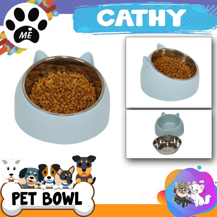 Pet Bowl &quot;CATHY STAINLESS&quot; Tempat Makan Hewan