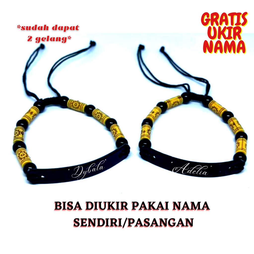 GELANG COUPLE NAMA,GELANG PASANGAN,GELANG UKIR NAMA