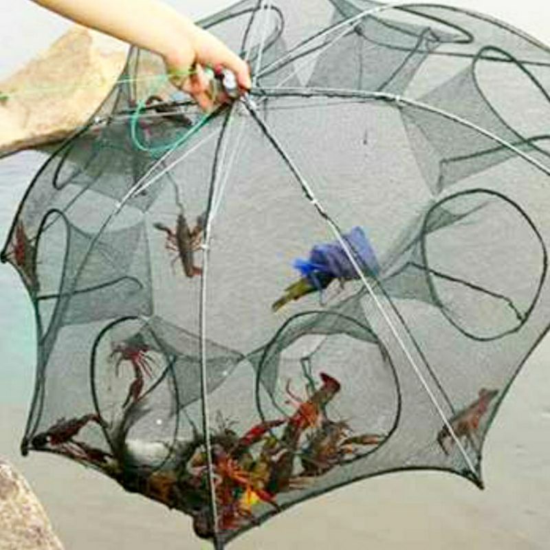 Jaring Pancing Ikan Udang Kepiting Hexagonal 8 Hole Fishing Net Trap Cage Ori