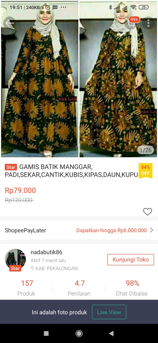 Gamis Batik Manggar, Padi,sekar,cantik,kubis,kipas,daun,kupu,nadine,gendis..