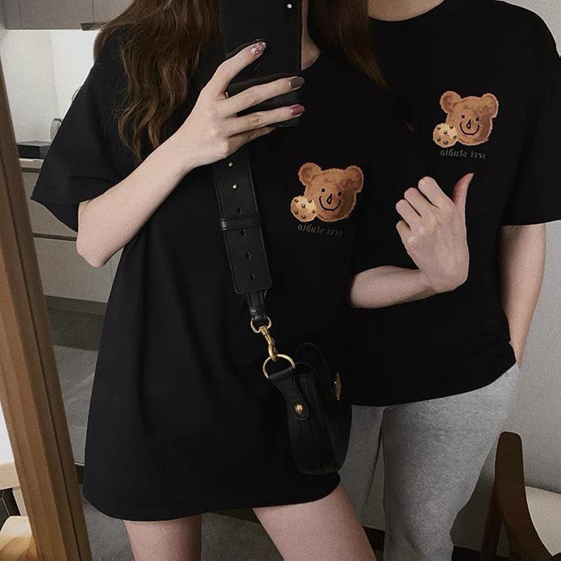 [COUPLE] Overtee Tshirt Oversize Wanita Motif Bear Couple Cookies - 100% Import