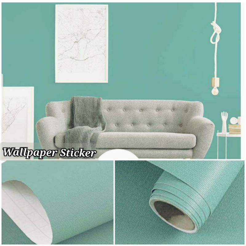 Wallpaper Dinding Polos Hijau Tosca Super Elegant