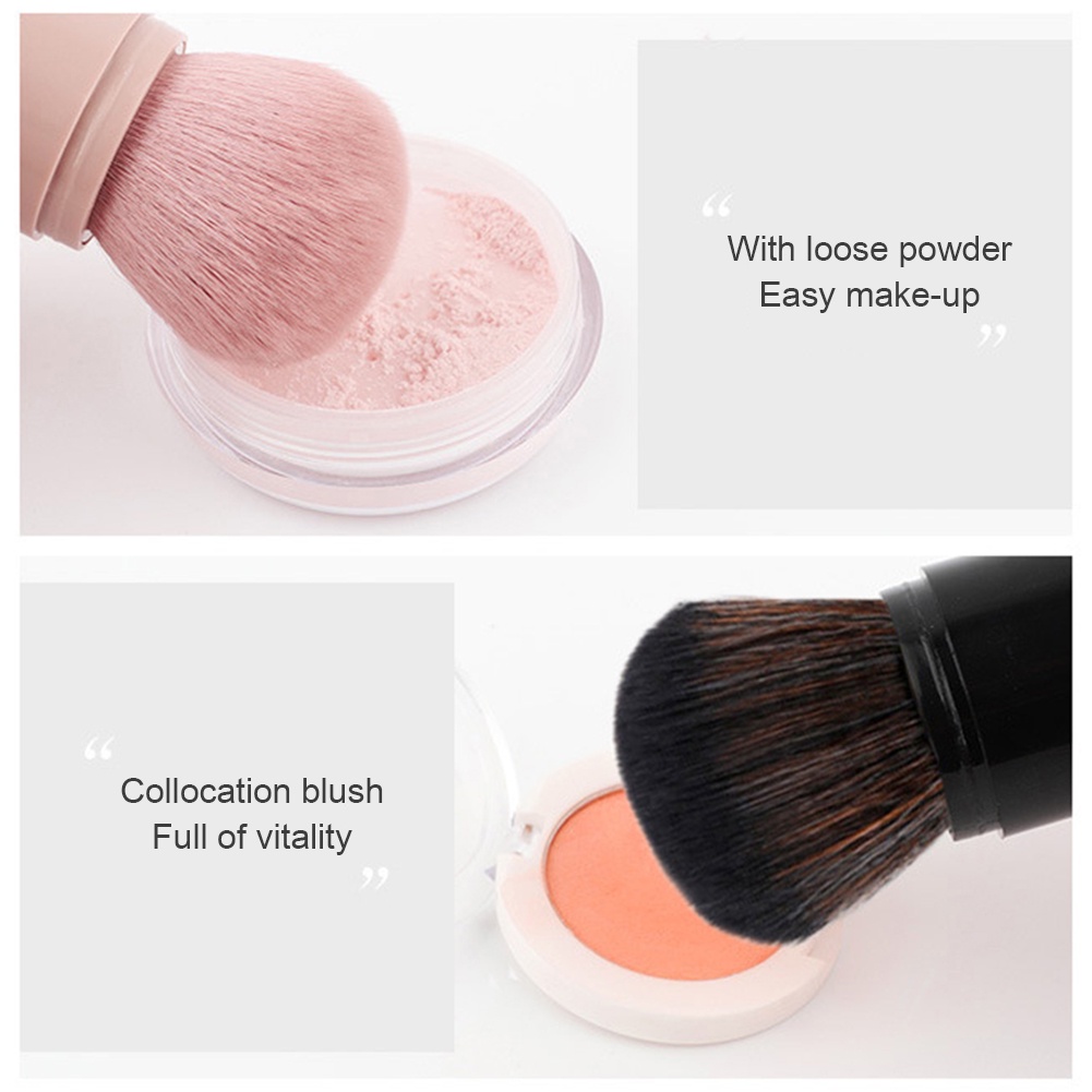 Kuas makeup Soft powder blusher brush Alat makeup Teleskopik