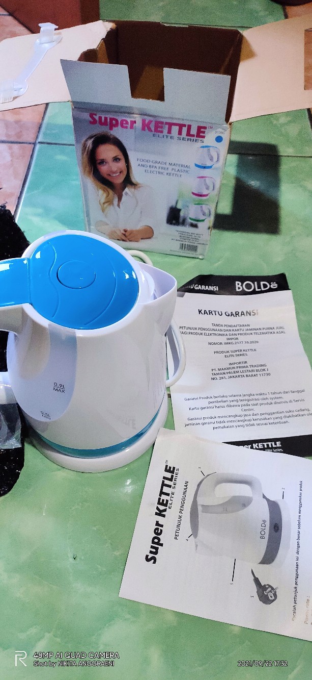 Bolde Super Kettle Elite / Teko Listrik 900 Watt [1 Liter]