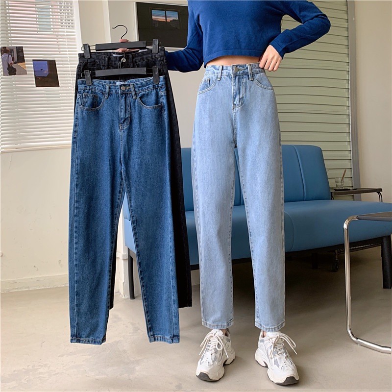 [CLEARANCE SALE] JEANS  BOYFRIEND CELANA WANITA CEWEK HIGHWAIST PANJANG BAGGY DENIM HW KULOT MX800