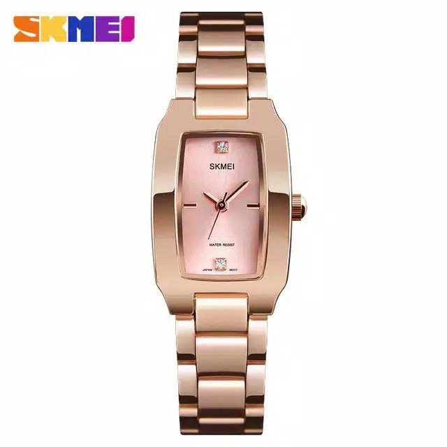 Jam Tangan Wanita / SKMEI 1400 Analog Stainless Steel / Jam Tangan Analog-Rose gold