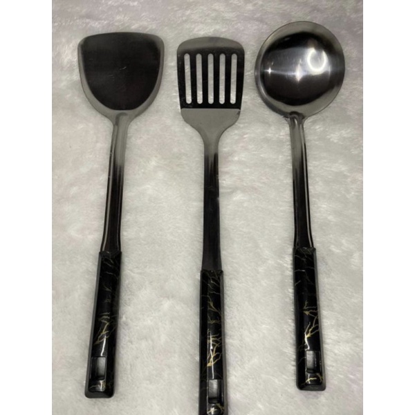 Vinztstore - Irus Sodet Stainless Stell Gagang Motif Marmer/Spatula/Sodet Kipas/Centong Sop/Sodet Masak/Sendok Sup/ Murah/Bisa COD