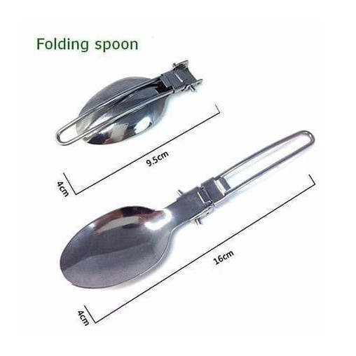 Alat Makan Lipat * Sendok Garpu Pisau Stainless Steel * Portable Travel Outdoor Camping