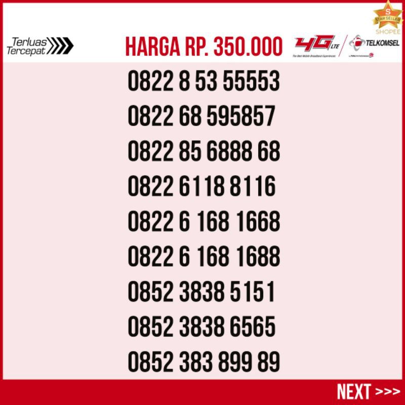 KARTU SAKTI TELKOMSEL NOMOR CANTIK SERI ABAB~TRIPEL~KUARTED