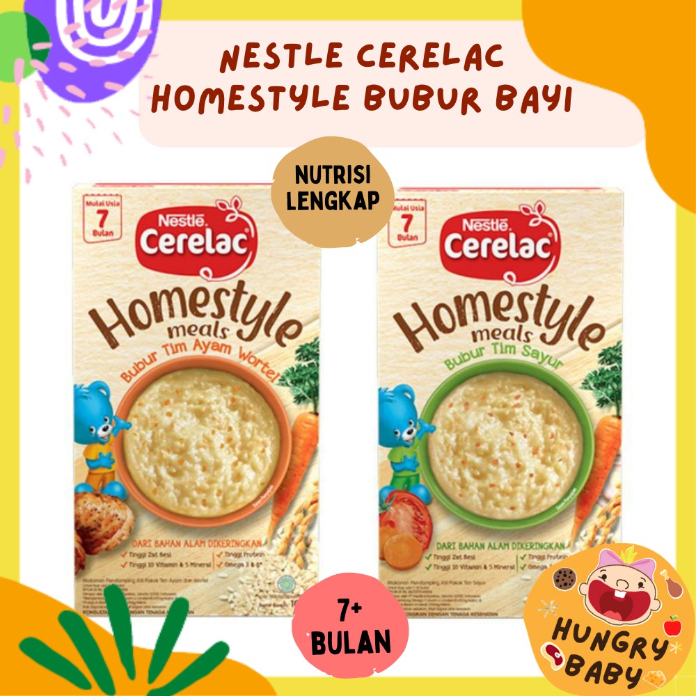 Nestle Cerelac Homestyle Meals Bubur Bayi 100 gram / Tim Ayam Wortel &amp; Tim Sayur / MPASI 6 7 8 bulan+