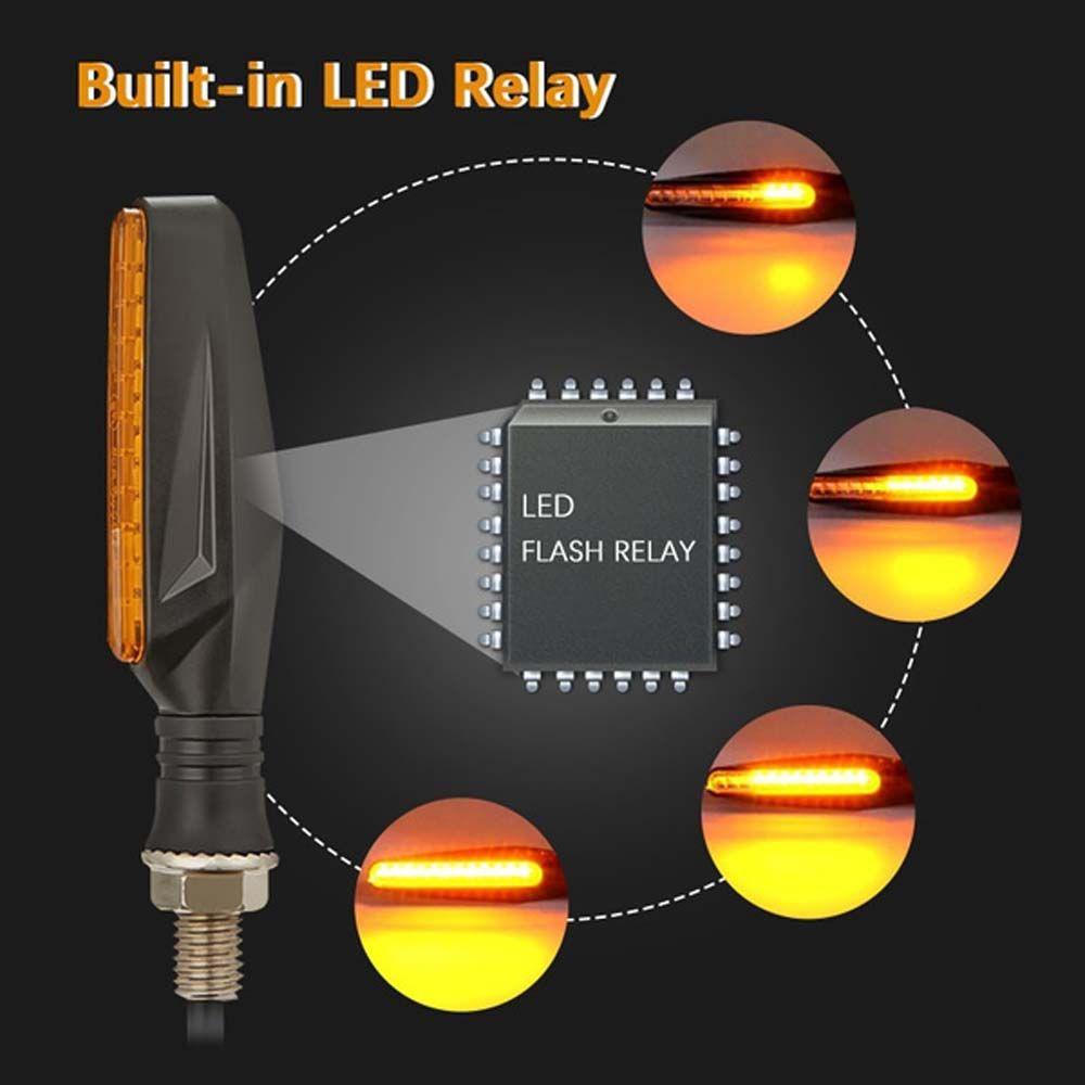 Lanfy Lampu Indikator Motor12 SMD Super Terang Air Mengalir Blinker 12V Motor Trail Motor LED Tail Flasher