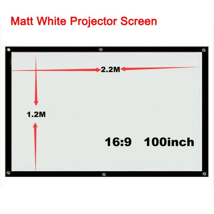 

Termurah Layar Proyektor (Screen Projector) 100 Inch - 120 X 220 Cm