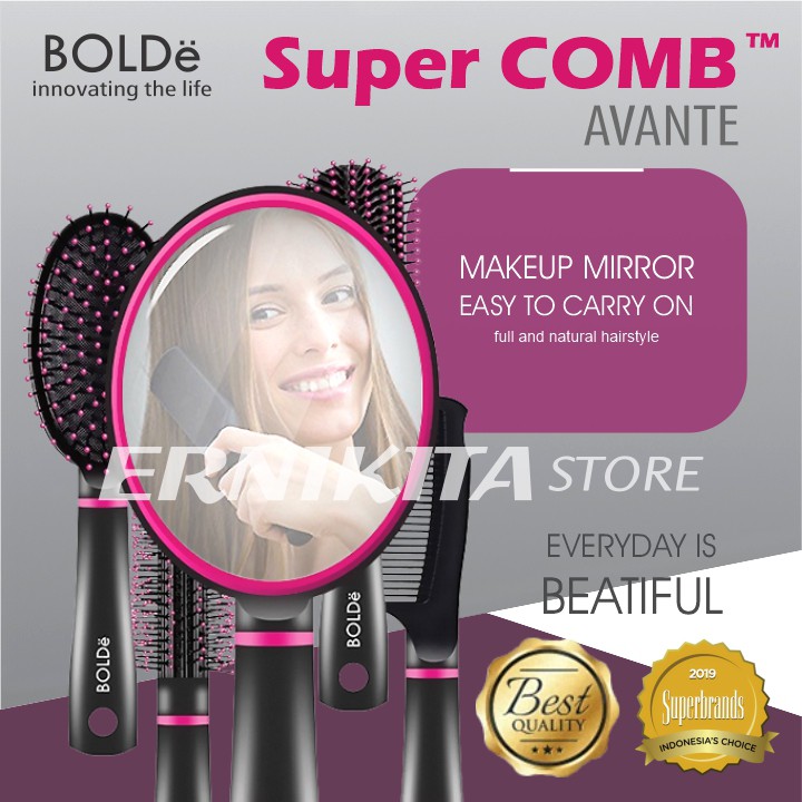 BOLDe Super Comb Avante Set - BOLDe Sisir Rambut + Cermin