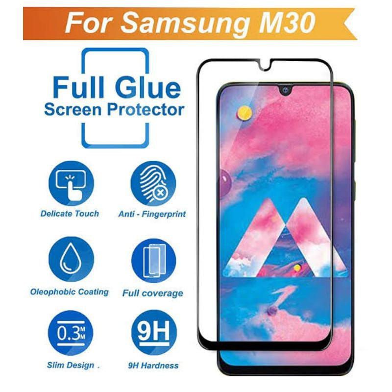 Tempered Glass Samsung M10 M20 M30 Full Cover Protector Quality Anti Gores/Temper Glass/Tg