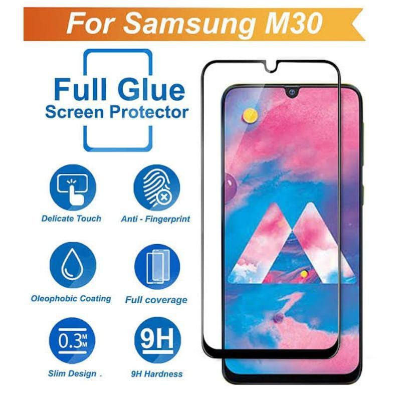 Tempered Glass Samsung M10 M20 M30 Full Cover Protector Quality Anti Gores/Temper Glass/Tg