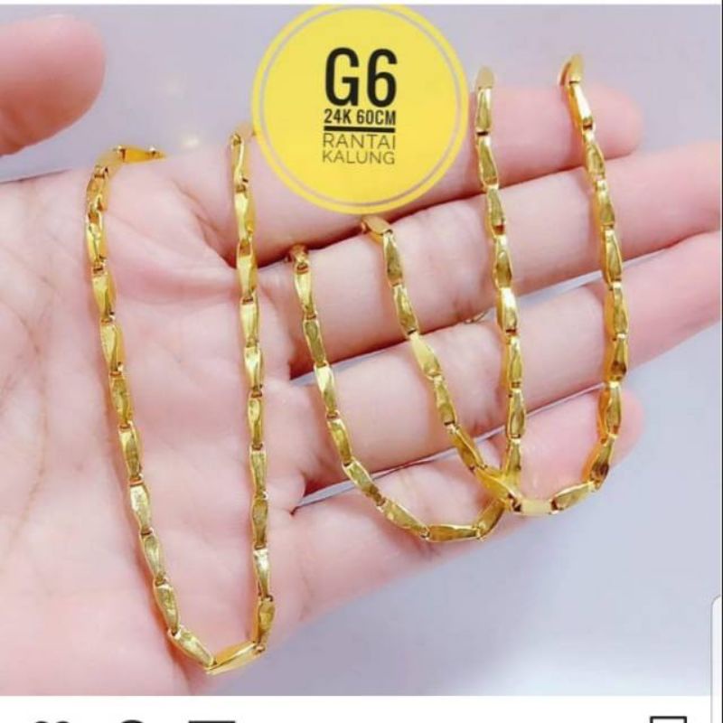 Rantai kalung padi ORI lapis emas 24k