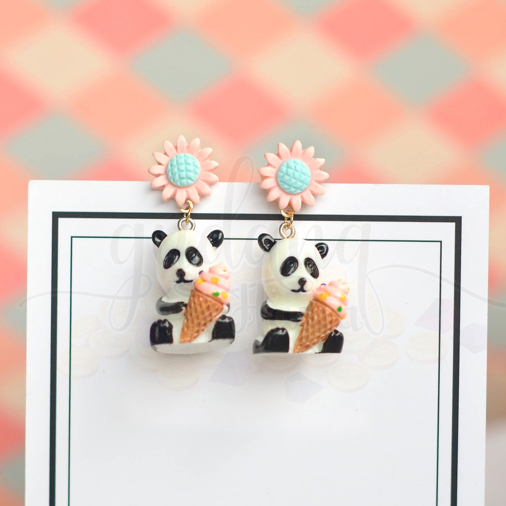 Anting Stud Panda Ice Cream Lucu Unik GH 203701