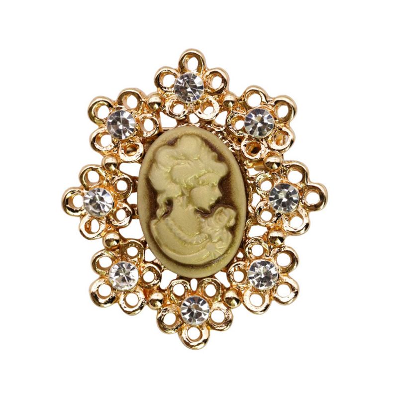 Siy 12pcsset Bros Pin Bentuk Bunga Aksen Kristal Berlian Imitasi Gaya Victoria Untuk Wanita